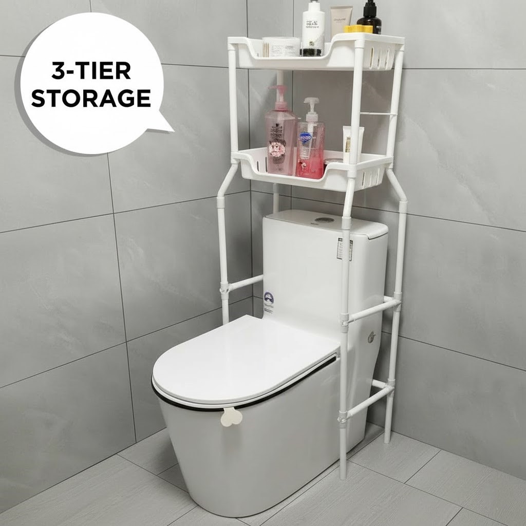 رف حمام علوي 2 طبقات | Toilet Organizer